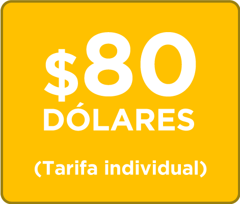 $45 dolares (tarifa individual)
